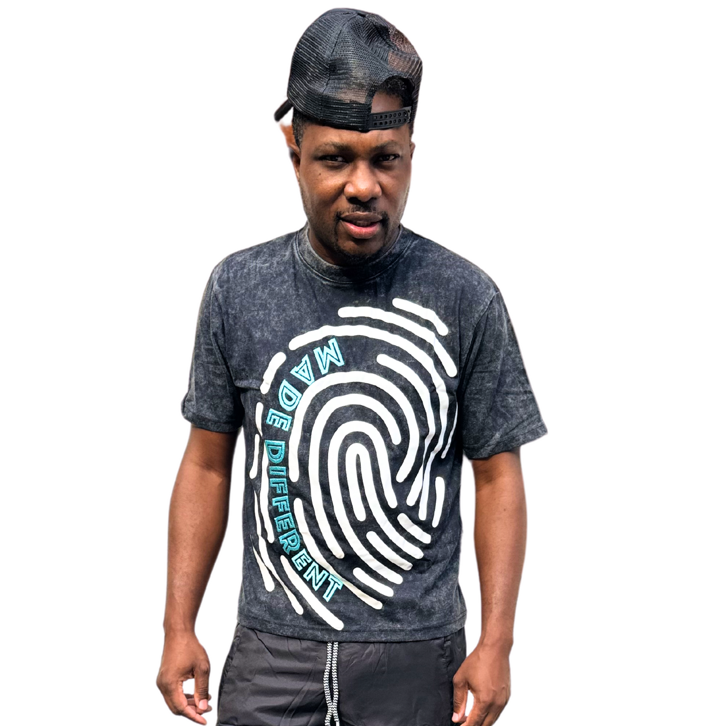 Acid wash T shorts set